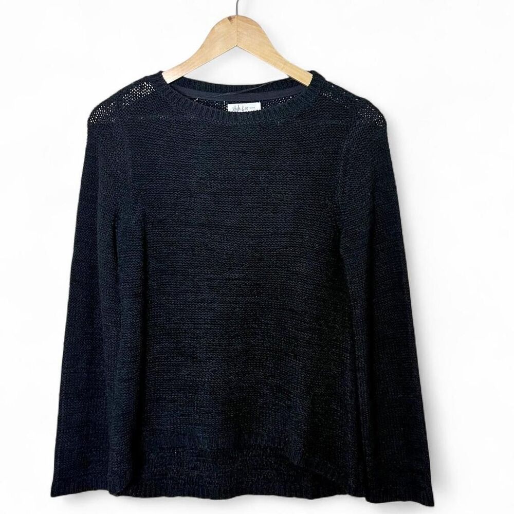 Style & Co. Black Knit Sweater Petite Medium M